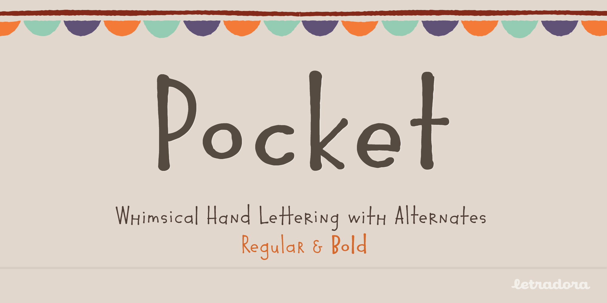 Pocket hand lettering font by Letradora (formerly Pixilate)